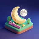 icon_culture_moon_3d_isometric icon preview