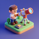icon_culture_telescope_3d_isometric icon preview