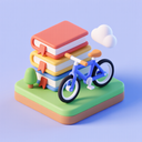 icon_education_bicycle_3d_isometric icon preview