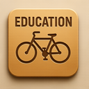 icon_education_bicycle_embossed icon preview