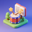 icon_education_drum_3d_isometric icon preview