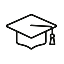 icon_education_graduation_cap_minimal_outline icon preview