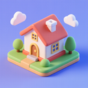 icon_education_house_3d_isometric icon preview