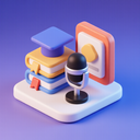 icon_education_microphone_3d_isometric icon preview