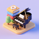 icon_education_piano_3d_isometric icon preview