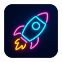 icon_education_rocket_neon icon preview