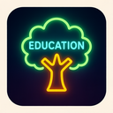 icon_education_tree_neon icon preview