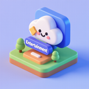 icon_entertainment_cloud_3d_isometric icon preview