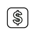 icon_entertainment_dollar_sign_minimal_outline icon preview