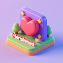 icon_entertainment_heart_3d_isometric icon preview