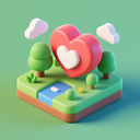 icon_environment_heart_3d_isometric icon preview