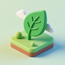 icon_environment_leaf_3d_isometric icon preview