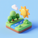 icon_environment_sun_3d_isometric icon preview