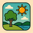 icon_environment_sun_retro icon preview