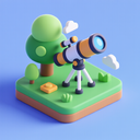 icon_environment_telescope_3d_isometric icon preview