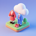 icon_fashion_cloud_3d_isometric icon preview