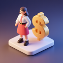 icon_fashion_dollar_sign_3d_isometric icon preview