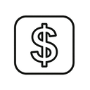 icon_fashion_dollar_sign_minimal_outline icon preview