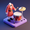 icon_fashion_drum_3d_isometric icon preview