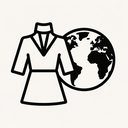 icon_fashion_globe_monochrome icon preview