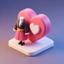 icon_fashion_heart_3d_isometric icon preview