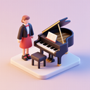 icon_fashion_piano_3d_isometric icon preview