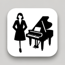 icon_fashion_piano_monochrome icon preview