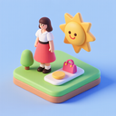 icon_fashion_sun_3d_isometric icon preview