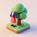 icon_fashion_tree_3d_isometric icon preview