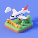 icon_finance_airplane_3d_isometric icon preview