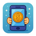 icon_finance_smartphone_cartoon icon preview