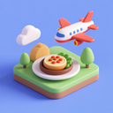 icon_food_airplane_3d_isometric icon preview