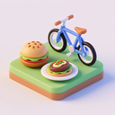 icon_food_bicycle_3d_isometric icon preview