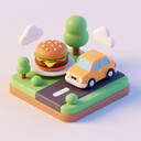 icon_food_car_3d_isometric icon preview