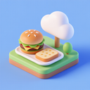 icon_food_cloud_3d_isometric icon preview