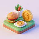 icon_food_coin_3d_isometric icon preview
