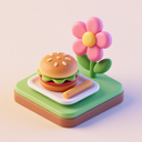 icon_food_flower_3d_isometric icon preview