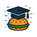 icon_food_graduation_cap_digital_glitch icon preview