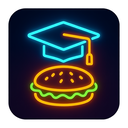 icon_food_graduation_cap_neon icon preview