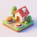 icon_food_house_3d_isometric icon preview