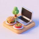 icon_food_laptop_3d_isometric icon preview
