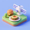 icon_food_satellite_3d_isometric icon preview