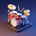 icon_gaming_drum_3d_isometric icon preview