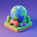 icon_gaming_globe_3d_isometric icon preview
