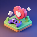 icon_gaming_heart_3d_isometric icon preview