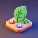 icon_gaming_leaf_3d_isometric icon preview