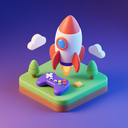 icon_gaming_rocket_3d_isometric icon preview