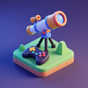 icon_gaming_telescope_3d_isometric icon preview