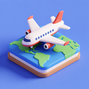 icon_geography_airplane_3d_isometric icon preview