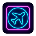 icon_geography_airplane_neon icon preview